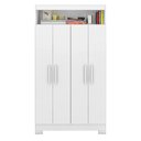 Ver mais imagens de Armário Multiuso com 4 Portas e Nicho com Prateleiras Internas Branco/New/Rosa