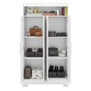 Ver imagem 6 de Armário Multiuso com 4 Portas e Nicho com Prateleiras Internas Branco/New/Rosa