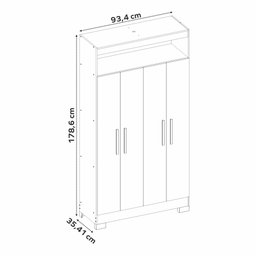 Armário Multiuso com 4 Portas e Nicho com Prateleiras Internas - 5