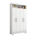Ver imagem 3 de Armário Multiuso com 4 Portas e Nicho com Prateleiras Internas Branco/New/Rosa