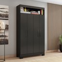 Ver imagem 1 de Armário Multiuso Escritório NT4040 com 4 Portas e Nicho com Prateleiras Internas Preto/Tx