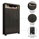 Ver mais imagens de Armário Multiuso Escritório NT4040 com 4 Portas e Nicho com Prateleiras Internas Preto/Tx