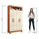 Ver imagem 6 de Armário Multiuso Escritório NT4040 com 4 Portas e Nicho com Prateleiras Internas Marrom/Freijó Trend/Off White Tx
