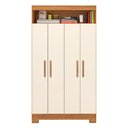 Ver imagem 3 de Armário Multiuso Escritório NT4040 com 4 Portas e Nicho com Prateleiras Internas Marrom/Freijó Trend/Off White Tx