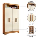 Ver mais imagens de Armário Multiuso Escritório Nt4040 com 4 Portas e Nicho com Prateleiras Internas