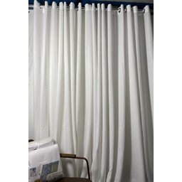 Cortina no Tecido Linho Flamê Branco com Forro Microfibra Branco - 1,35l X 2,60a - 1