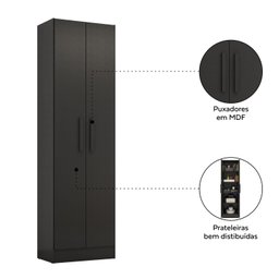 Armário Multiuso Escritório Nt4045 com 2 Portas e Prateleiras - 7