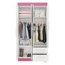 Ver mais imagens de Guarda-Roupa NT6010 com 4 Portas e 2 Gavetas Branco/New/Rosa