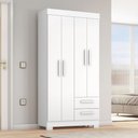 Ver imagem 1 de Guarda-Roupa NT6010 com 4 Portas e 2 Gavetas Branco/New/Rosa