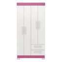 Ver imagem 6 de Guarda-Roupa NT6010 com 4 Portas e 2 Gavetas Branco/New/Rosa