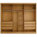 Ver imagem 3 de Guarda-roupa Casal Ripado 6 Portas 6 Gavetas - Siena-naturale/off White - Bianchi Móveis