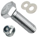 Ver imagem 1 de 100 Kits Parafuso Sextavado M8 X 25 + Porca Trava + Arruela
