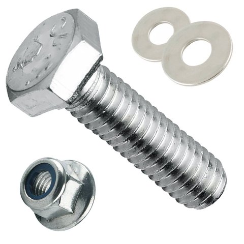 100 Kits Parafuso Sextavado M8 X 25 + Porca Trava + Arruela