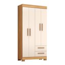 Ver imagem 3 de Guarda-Roupa NT6010 com 4 Portas e 2 Gavetas Laranja/Freijó Trend/Off White Tx