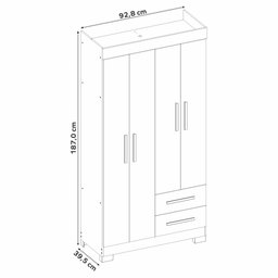 Guarda-roupa Nt6010 com 4 Portas e 2 Gavetas - 7