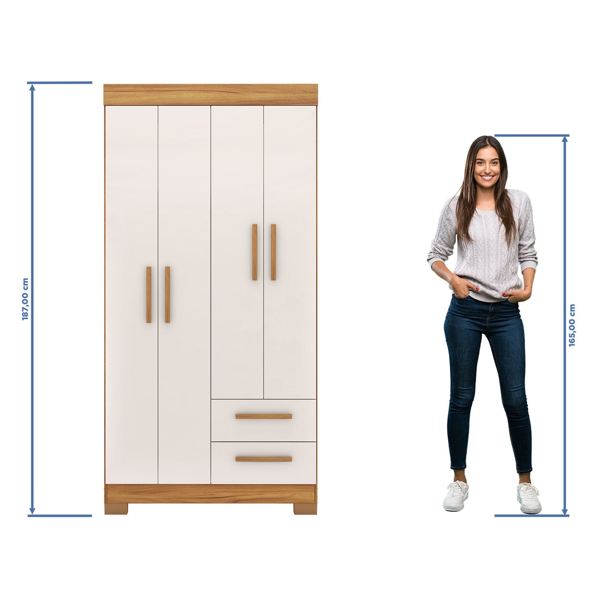 Guarda-roupa Nt6010 com 4 Portas e 2 Gavetas - 6