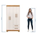 Ver imagem 6 de Guarda-Roupa NT6010 com 4 Portas e 2 Gavetas Laranja/Freijó Trend/Off White Tx