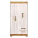 Ver imagem 4 de Guarda-Roupa NT6010 com 4 Portas e 2 Gavetas Laranja/Freijó Trend/Off White Tx