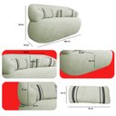 Ver imagem 7 de Poltrona Namoradeira 2 Lugares Orgânica Chloe Boucle Verde com Almofada Plumante - Arkell