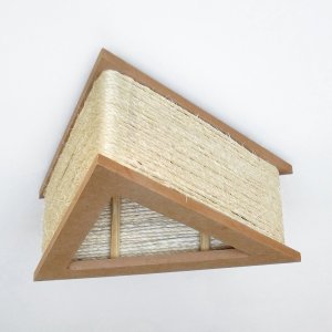 Luminária Lustre Pendente Rústico Retro Madeira Sisal 60cm