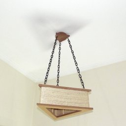 Luminária Lustre Pendente Rústico Retro Madeira Sisal 60cm - 3
