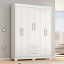 Ver imagem 1 de Guarda-Roupa NT6015 com 6 Portas e 2 Gavetas Branco/New/Rosa
