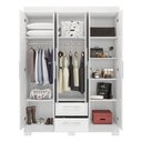 Ver mais imagens de Guarda-Roupa NT6015 com 6 Portas e 2 Gavetas Branco/New/Rosa