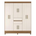 Ver imagem 6 de Guarda Roupa Casal 8 Portas e 2 Gavetas Paranaguá - Amêndola Touch/off White