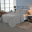 Ver imagem 2 de Kit Colcha Cobre Leito Matelado Casal Queen Size 3 Peças Copacabana 300 Fios Cinza