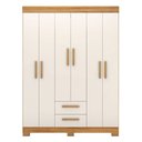 Ver imagem 4 de Guarda-Roupa NT6015 com 6 Portas e 2 Gavetas Laranja/Freijó Trend/Off White Tx