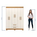 Ver imagem 6 de Guarda-Roupa NT6015 com 6 Portas e 2 Gavetas Laranja/Freijó Trend/Off White Tx