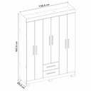 Ver imagem 7 de Guarda-Roupa NT6015 com 6 Portas e 2 Gavetas Laranja/Freijó Trend/Off White Tx