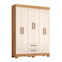 Ver imagem 3 de Guarda-Roupa NT6015 com 6 Portas e 2 Gavetas Laranja/Freijó Trend/Off White Tx