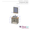 Ver imagem 5 de Gabinete Banheiro Deli Torino Bco Torneira Valv Click Black