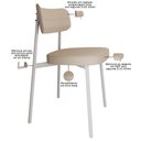 Ver imagem 7 de Kit 02 Cadeiras Estofada para Sala de Jantar Astrid Branco C01 Linho Areia - Lyam Decor