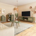Ver imagem 1 de Sala de Estar Completa para Tv até 75 Polegadas Charlotte 4 Portas Carvalho/menta - Pnr Móveis