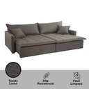 Ver imagem 7 de Sofá Cama Flora 02 Módulos de 80cm Br 15cm Meu Sofá Online A231 Linho Cinza Escuro