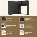 Ver imagem 5 de Guarda-Roupa Modulado Lugano 8 Portas 3 Gavetas 3 Peças Yescasa