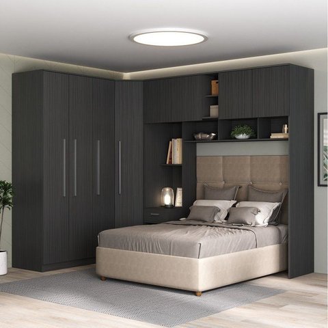 Guarda-Roupa Modulado Lugano 8 Portas 3 Gavetas 3 Peças Yescasa