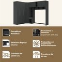 Ver imagem 5 de Guarda-roupa Modulado Lugano 8 Portas 3 Gavetas 3 Peças Yescasa
