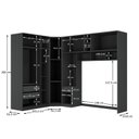 Ver imagem 4 de Guarda-Roupa Modulado Lugano 8 Portas 3 Gavetas 3 Peças Yescasa