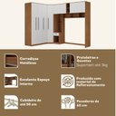 Ver imagem 6 de Guarda-Roupa Modulado Lugano 8 Portas 3 Gavetas 3 Peças Espresso Móveis