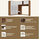 Ver imagem 6 de Guarda-Roupa Modulado Lugano 8 Portas 3 Gavetas 3 Peças Yescasa
