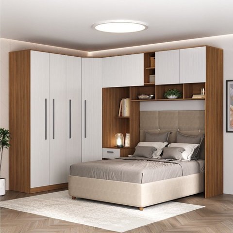 Guarda-Roupa Modulado Lugano 8 Portas 3 Gavetas 3 Peças Yescasa