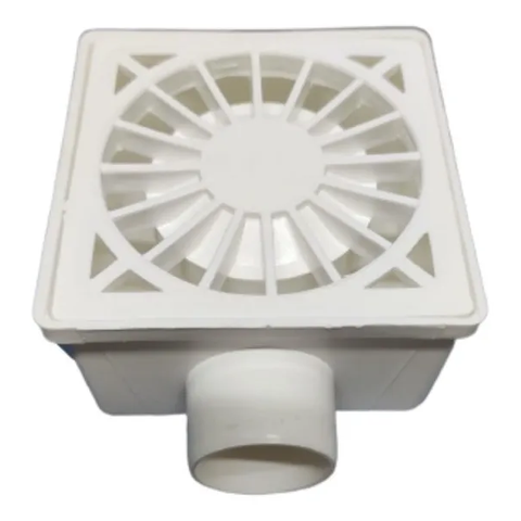 Ralo Quadrado Sifonado Branco C/grelha Quadrado 10x10 Luconi