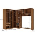 Ver imagem 4 de Guarda-Roupa Modulado Lugano 8 Portas 3 Gavetas 3 Peças Yescasa