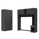 Ver imagem 3 de Guarda-Roupa Modulado Lugano 8 Portas 3 Gavetas 3 Peças Yescasa