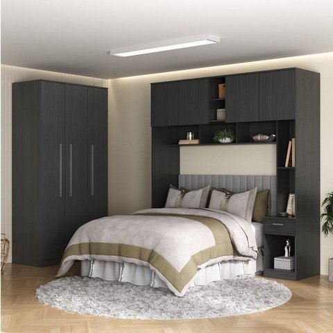 Guarda-Roupa Modulado Lugano 8 Portas 3 Gavetas 3 Peças Yescasa