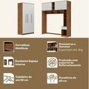 Ver imagem 7 de Guarda-Roupa Modulado Lugano 8 Portas 3 Gavetas 3 Peças Yescasa
