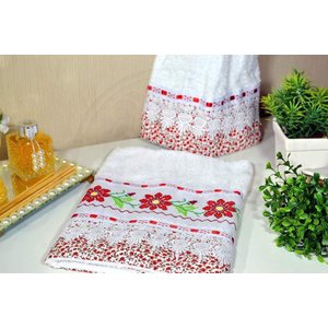 Jogo de Toalhas Bordadas Rosto e Mão - Bella Arte & Tear